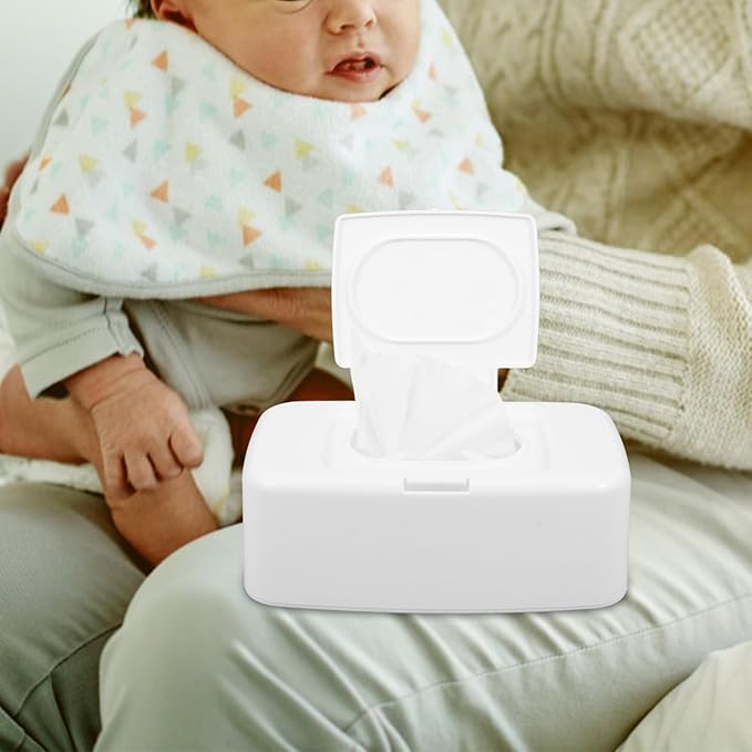 Plastic Wipe Storage Box with Lid Refillable Wipes Dispenser for Baby and Adult Use Portable Holder for Living Room Kitchen Bathroom Bedroom