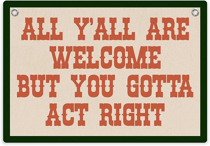 Welcome Sign Funny Welcome Banner, Trendy Retro Wall Hanging, Wall Decor, Banner Flag, Wall Flag Classroom Playroom Home Entryway Living Room Office Decor, Banner for Room, Red