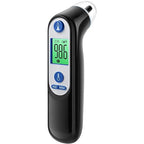 Ear Thermometer for Kids, Babies and Adults, 1 Second Accurate Digital Thermometer, Mute Function, 3-Color Fever Alert, 3 Age Groups, 30 Memory Recall with 20x Probe Covers (LCD-Black)