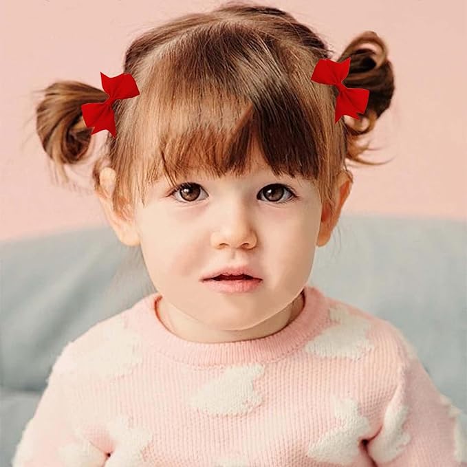 40pcs baby hair ties with Bows Elastic Ponytail Holders Small Hair Accessories for Kids Toddlers Infants. (Mixed color 2)