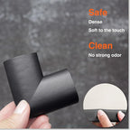 Roving Cove HeftyFit Edge Corner Protector Baby Proofing (Large 18ft Edge 8 Corners), Heavy-Duty, Soft NBR Rubber Foam, Furniture Fireplace Safety Bumper Guard, 3M Adhesive, Onyx Black