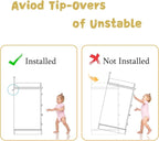 Nursery Dresser with Changing Table Top, 46" W Baby Dresser with 2 Drawers, Laundry Basket & Raised Guard, Infant Diaper Changing Storage Organize Station for Nursery and Baby Bedroom, White