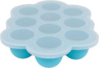 WeeSprout Silicone Freezer Tray with Clip on Lid Perfect Food Storage Container for Homemade Baby Food, Vegetable, Fruit Purees, and Breast Milk (Bright Blue, Ten 1.5 Ounce Sections)