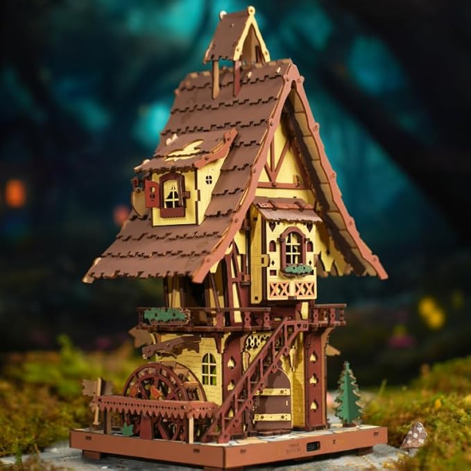 ROKR 3D Wooden Puzzles for Adults, Cuckoo Clock Model Kit, Room Home Decor DIY Watch Making Kit Functional Mechanical Building Toys, Hobbies Birthday Christmas Day Gifts for Men Women Kids 14+