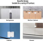 CMINGJ Cabinet Locks(6-Pack) for Babies Baby Proofing Cabinet Child Latches Locks Suitable for Cabinets, Drawer, Refrigerator, and so on.(White) (4 Flat Lock + 2 Right Angle Lock)