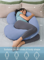 INSEN Cooling Pregnancy Pillow, Maternity Pillow for Pregnant Women(Cooling Blue)