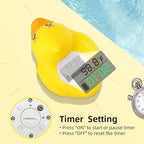 Baby Bath Tub Water Thermometer - Digital Temperature Monitor & Room Thermometer, Duck Floating Toy for Infant Toddler Bathtub Pool with Temperature Warning