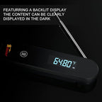 The Latest Thermocouple Instant Reading Meat Thermometer Digital,Faster Less Than 0.6 Second Response,IP67 Waterproof Thermometer Suitable for Grilling, Cooking,BBQ Gifts for Men (Black)