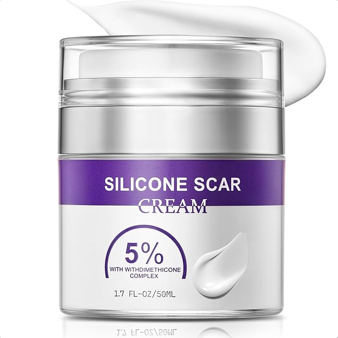 Advanced Scar Cream, Silicone Scar Gel for Old and New Scars, Scar Removal Cream for Surgical Scars, Stretch Marks, C-Section, Keloids, Injury, Acne, and More 1.7 oz(50ml)