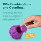 Speks Geode Matte Pentagons Magnetic Fidget Toy for Adults | Quiet Sensory Toy for Stress Relief & Anxiety, Office Desk ADHD Tool, Stocking Stuffer & Top Gadget Gift Idea | Razzle, 12-Piece Set