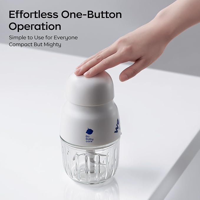 Bc Babycare Baby Food Maker-Glass Baby Puree blender for Fruit, Vegatable & Meat,Mini Food Processor for Potatoes, Grapes & Strawberries,White,10oz