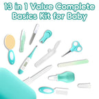 Baby Healthcare and Grooming Kit with Nail Clippers, Scissors, Infant Grooming Kit for Newborns (18 in 1, Green)