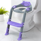 Potty Training Seat with Step Stool Ladder, SKYROKU Potty Training Toilet for Kids Boys Girls Toddlers - Comfortable Safe Potty Seat with Anti-Slip Pads Ladder Grey Purple