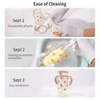 Evorie Tritan Spill Proof Toddler Straw Sippy Cup, 10 oz for Baby and Toddlers 1-3 Years Old, No Spill Straw Water Bottle with Removable Handles, Ideal for School, BPA-Free, Under the Sea