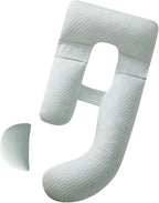 Pregnancy Pillow for Sleeping, Full Body Maternity Pillow with Removable Cover, Detachable U-Shape Pregnancy Body Pillow Support for Head, Back, Neck, Legs, HIPS, Belly for Side Sleeper, Green
