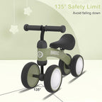 Baby Balance Bike Toys for 12-36 Months Kids Toy Boy and Girls Gifts Toddler Best First Birthday Gift Children Walker No Pedal Infant 4 Wheels Bicycle (Colorful, Deep Green-Light)