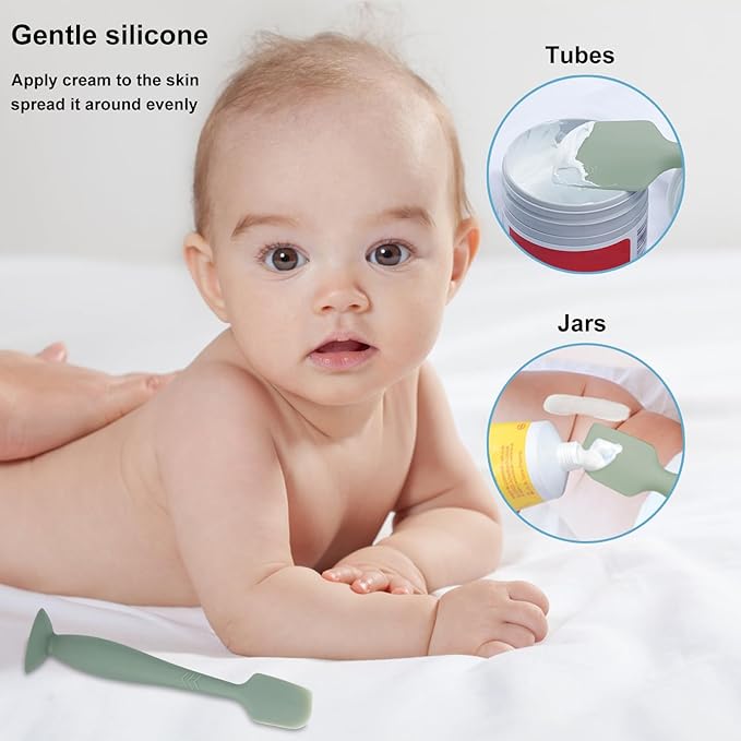 Baby Diaper Cream Spatula, 3 pack Baby Butt Paste Spatula, Diaper Cream Applicator for Newborn Babies, Diaper Cream Brush Suitable for Aquaphor Desitin