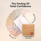 14-Pack Organic Nursing Pads - Washable Breast Pads for Breastfeeding, Nursing Bra Nipple Pads for Breastfeeding, Pumping Bra Reusable Breast Pads, Maternity Breastfeeding Bra Pads (Neutrals, M 3.9")