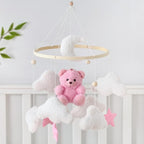 Baby Mobile for Crib Bear Cloud Crib Mobile Handmade Furry Nursery Mobile Gender Neutral Crib Toy Hanging for Nursery Decor Accessories