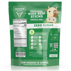Mission Meats Kids Beef Sticks, 100% Grass Fed, Healthy Snacks for Kids, Zero Sugar, 9g Protein per Serving, Gluten & Nut Free, Individually Wrapped, Mini 0.5oz (24ct Bag)