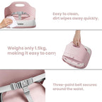 Baby Booster Seats, Toddler Booster Seat for Dining Table with Adjustable Straps, Portable Compact Portable Baby Chair for Dining and Travel (Pink)