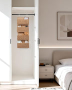 ANTIS'S HOME Nursery Over The Door Organizer Boho Decor Nursery Storage with 4 Large Woven Pockets, Macrame Nursery Organizers and Toys Storage, Behind Door for Bathroom, Bedroom, Brown