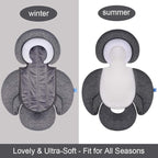 COOLBEBE New 2-in-1 Babybody Cushion for Baby Newborn Infants - Extra Soft Stroller Cushion Pads Car Seat Insert, Perfect for Carseats, Strollers, Swings, Grey