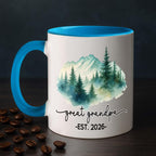 Promoted To Be Great Grandpa Coffee Mug 11Oz 15Oz, Personalized New Great Grandpa EST. 2026 Accent Ceramic Cup Gift For Pregnancy Reveal, Customized Nickname & Year Great-Grandfather White Coffee Cup