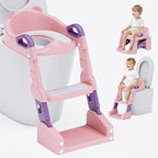 Potty Training Seat, 3-in-1 Toddler Toilet Seat with Step Stool Ladder, Splash Guard Anti-Slip Pad, Foldable Potty Chair with Soft Cushion for Toddler Kids Boys Girls