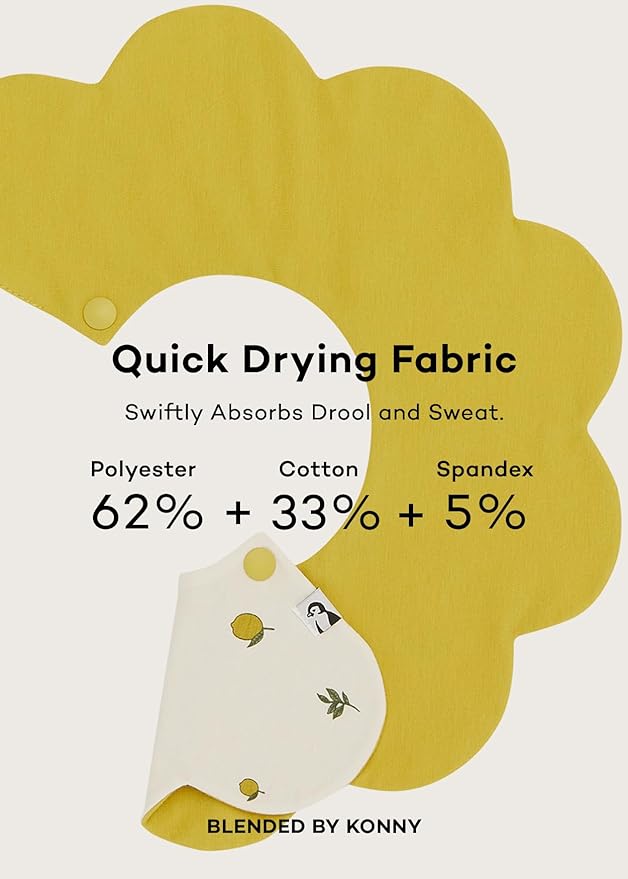 Konny Baby Bibs Set, 360 ° Rotate, Soft and Absorbent Bandana Drooling for Boys Girls baby Essentials