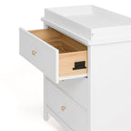 Graco Sasha 3-Drawer Chest with Changing Table Topper (White) – GREENGUARD Gold Certified, Nursery Bedroom Wood Chest with Spacious Storage, Interlocking Drawer System, Pre-Installed Tracks