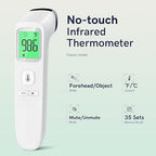 No-Touch Thermometer for Adults and Kids, Fast Accurate Digital Thermometer with Fever Alarm & Silent Mode, Easy-to-use, Forehead Thermometer for Babies, Kids & Elderly