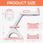 SKYROKU Potty Training Seat for Toddlers – 2-in-1 Adjustable Potty Ladder with Step Stool, Anti-Slip Cushion, Splash Guard & Extra-Wide Pedals, Supports 200+ lbs, Ideal for Boys & Girls (Pink)