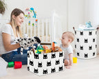 HIYAGON Batman Basket Kids Storage Basket Cute Basket Empty Toy Storage Bin Organizer Box Rectangular Room Decor for Home Books(Black bats)