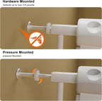 HOOEN Extra Wide Baby Gate for Doorways Stairs White Pressure Mounted Baby Gate Walk Through Child Gates for Kids or Pets Indoor Safety Gates 71.5-76.38 Inch