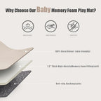 Baby Play Mat for Floor, 1.3" Thick Extra Large Cushioning Memory Foam Playpen Cushion, Soft Coral Velvet Tummy Time Mat with Non-Slip Backing, Child Nursery Rug for Toddlers, Kids (Beige, 79X59)