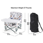 PandaEar Portable Baby Seat Travel| Compact Fold with Straps for Indoor/Outdoor Use| Great for Camping, Beach, Lawn |Toddlers, Kids, Boys, Girls (Without Placemat, White)