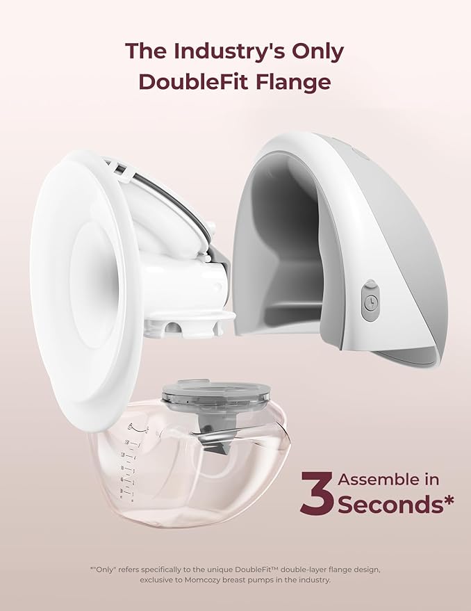 Momcozy Breast Pump Hands Free Upgraded Mobile Flow | M9, App Discreet Control with Personalized Multi-Modes & 15 Levels, Wearable Breast Pump 24mm, 2 Pack Gray
