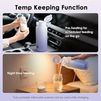 Portable Bottle Warmer 17oz Bottle Warmer for Travel, Fast Heating for Breast Milk Formula & Water, Long Battery Life &Large Capacity, Suitable for Baby Outdoor