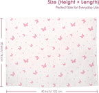 Butterfly Baby Blankets for Girls, Soft Nursery Minky Blankets with Muslin and Dotted Fleece Back 30x40 inches, Receiving Bed Quilt for Newborn, Infants, Toddlers