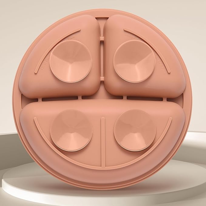 Silicone Baby Feeding Set, 2 Pack Divided Suction Plates for Baby, 2 Pack Spoons and Forks Set Baby Eating Essentials, Feeding Supplies for Toddler Utensils, BPA Free