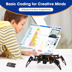STEM Toys Programmable Bionic Spider Robot Kit, Science Kit for Kids Age 8-12, Teens DIY Robotics Building Toy, Walking Crawling, App Remote Control, Boys Gift Girls Adults Birthday