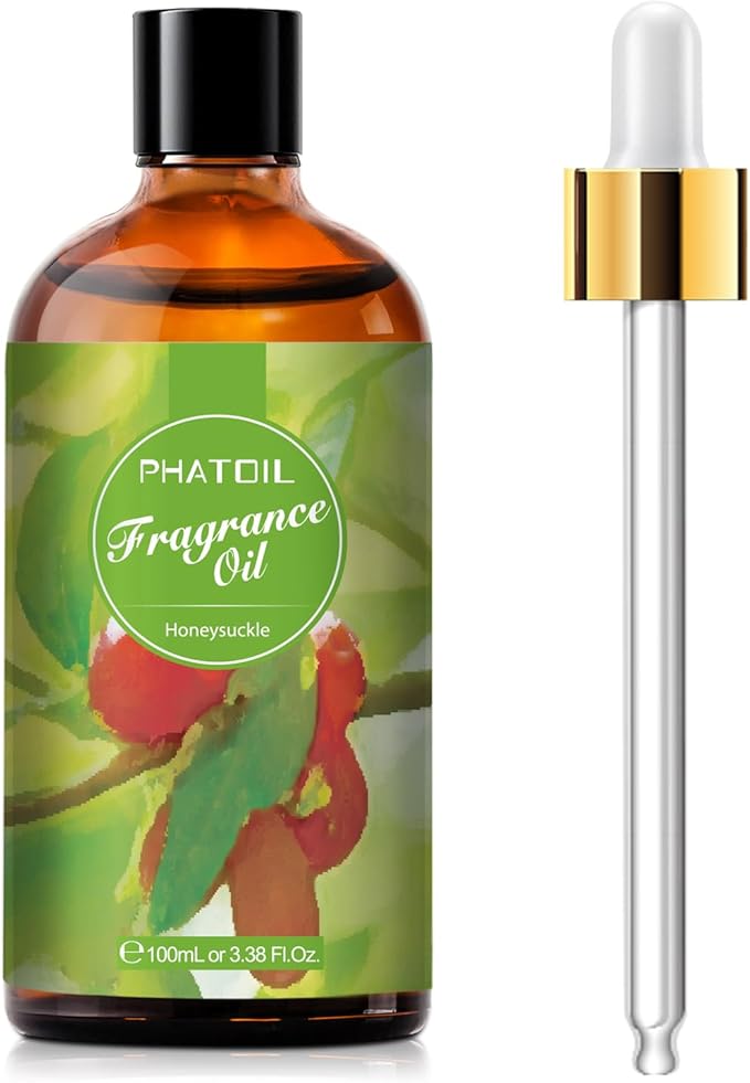 PHATOIL 3.38FL.OZ Honeysuckle Fragrance Oils for Aromatherapy, Essential Oils for Diffusers for Home, Perfect for Diffuser, DIY Candle and Soap Making, DIY Scented Products - 100ml