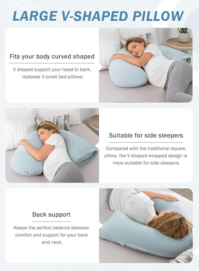 INSEN Pregnancy Pillow for Sleeping,Maternity Body Pillow for Pregnancy Women,Pregnancy Support Pillow for Back, Hip Pain, Green