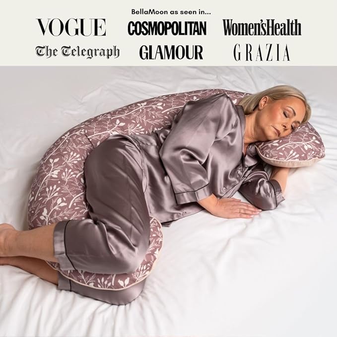 BellaMoon C Shaped Pregnancy Pillow for Sleeping (55 Inch) Maternity Body Pillow with Cooling Cover Soft Support for Women, Back, Legs, Belly C Pillow for Side Sleeping & Full Body pillows for adults
