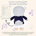 Ludwig Van Beethoven Virtuoso Bear – Plays 40 Mins of Classical Music, Educational & Soothing Musical Teddy Bear for Babies & Toddlers, Ideal