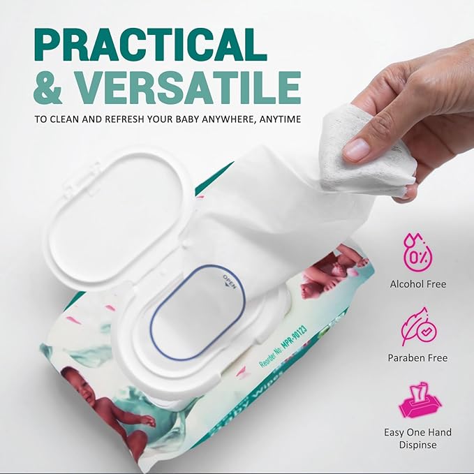 MED PRIDE Scented Baby Wipes Packs in Bulk, 24 Packs X 80 = 1920 Count, Alcohol-Free, Paraben-Free, with Aloe Vera & Vitamin E