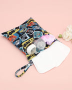 ALVABABY 3 Cloth Diaper Wet Dry Bags Waterproof Reusable with Two Zippered Pockets Travel Beach Pool Daycare Soiled Baby Items Yoga Gym Bag for Swimsuits or Wet Clothes Small medium Large 3L-SML09