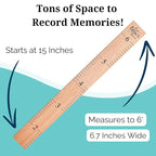 Wooden Growth Chart – Kids Height Chart, Wall Measurement for Kids, Height Chart for Wall, Growth Ruler for Children – Natural with Black Numerals - “Love Grows Here” (63" x 6.7")