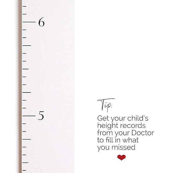Wooden Growth Chart for Wall - Size Height Chart for Kids, Growth Measuring Board and Kids Height Wall Chart, Growth Chart for Kids, Height Chart for Wall - Modern White (63"x6.7")